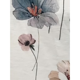 Contrast Lace Floral Print Blouse, Casual V Neck Short Sleeve Blouse, Women's Clothing