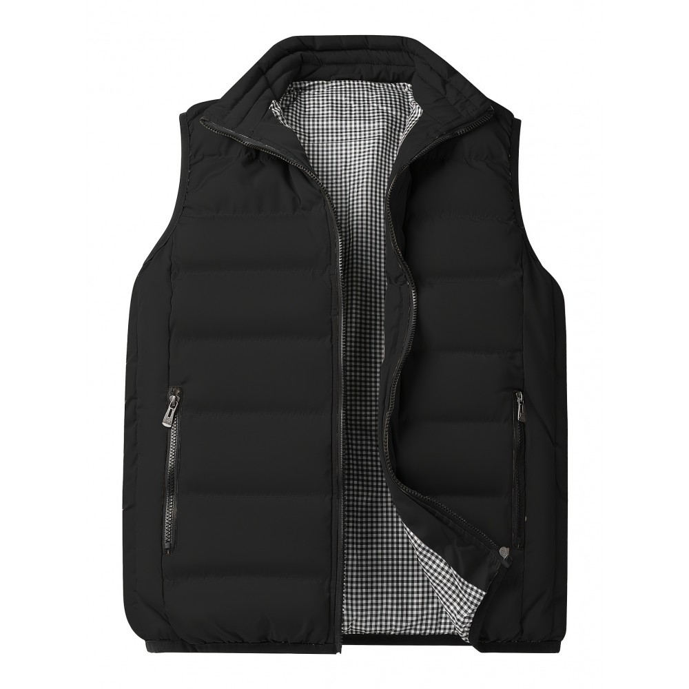 Winter Thick Vest For Men, Casual Black Warm Padded Sleeveless Jacket Best Sellers