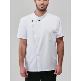 Chef Code Men's Short Sleeve Uniform Classic Chef Coat Cook Shirts