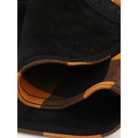 Plaid Pattern Men's Casual Thick Long Sleeve Hooded Shirt With Pockets, Men's Button Up Shirt For Fall Winter