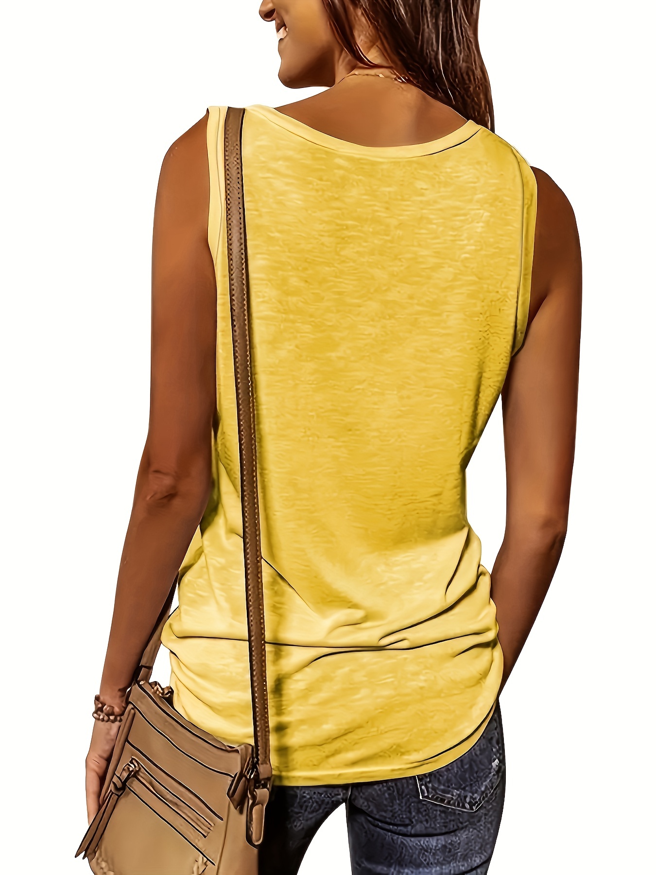 half zip solid tank top casual sleeveless summer tank top womens clothing details 10