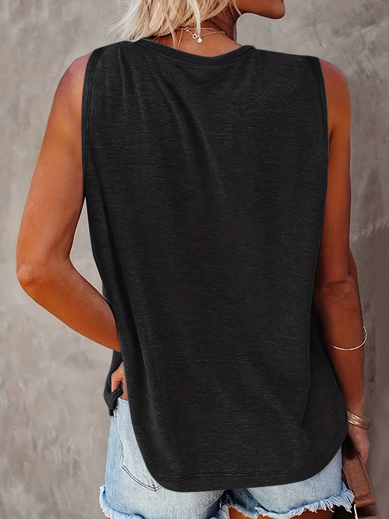 colorful paw print crew neck tank top casual sleeveless top for summer womens clothing details 2