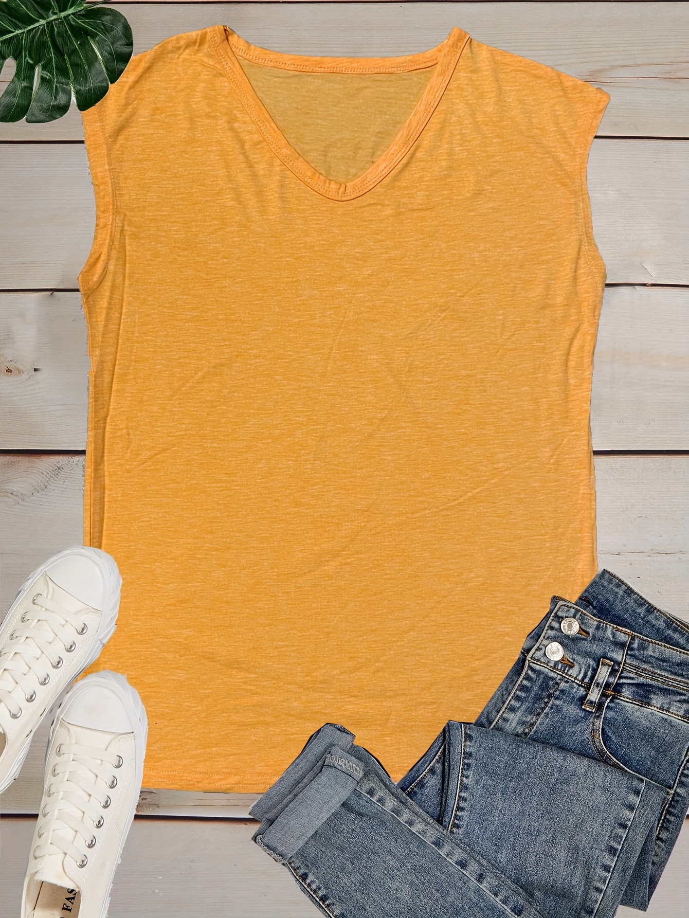 solid v neck tank top casual cap sleeve tank top for summer womens clothing details 16