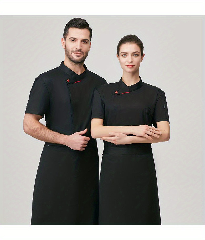 chef code mens short sleeve uniform classic chef coat cook shirts details 0